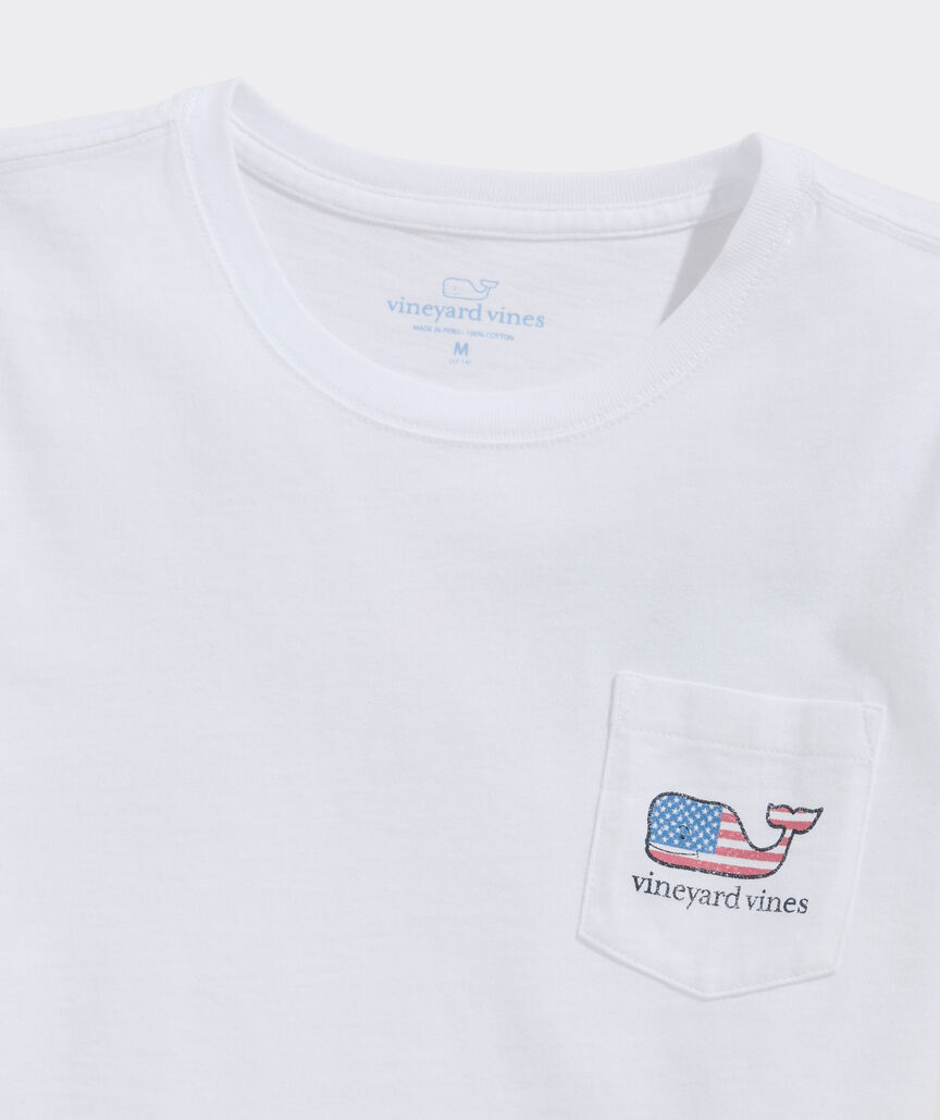 Girls' Flag Whale Short-Sleeve Pocket Tee